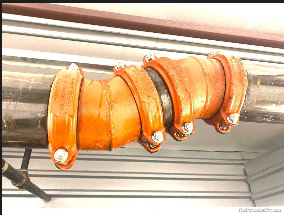 Mechanical coupling repair on sprinkler piping